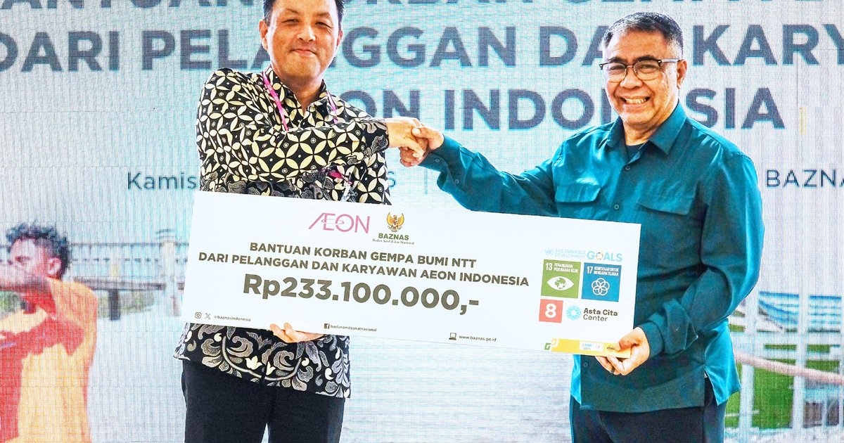 Lewat BAZNAS RI, AEON Indonesia Beri Donasi Rp233,1 Juta untuk Korban Gempa NTT