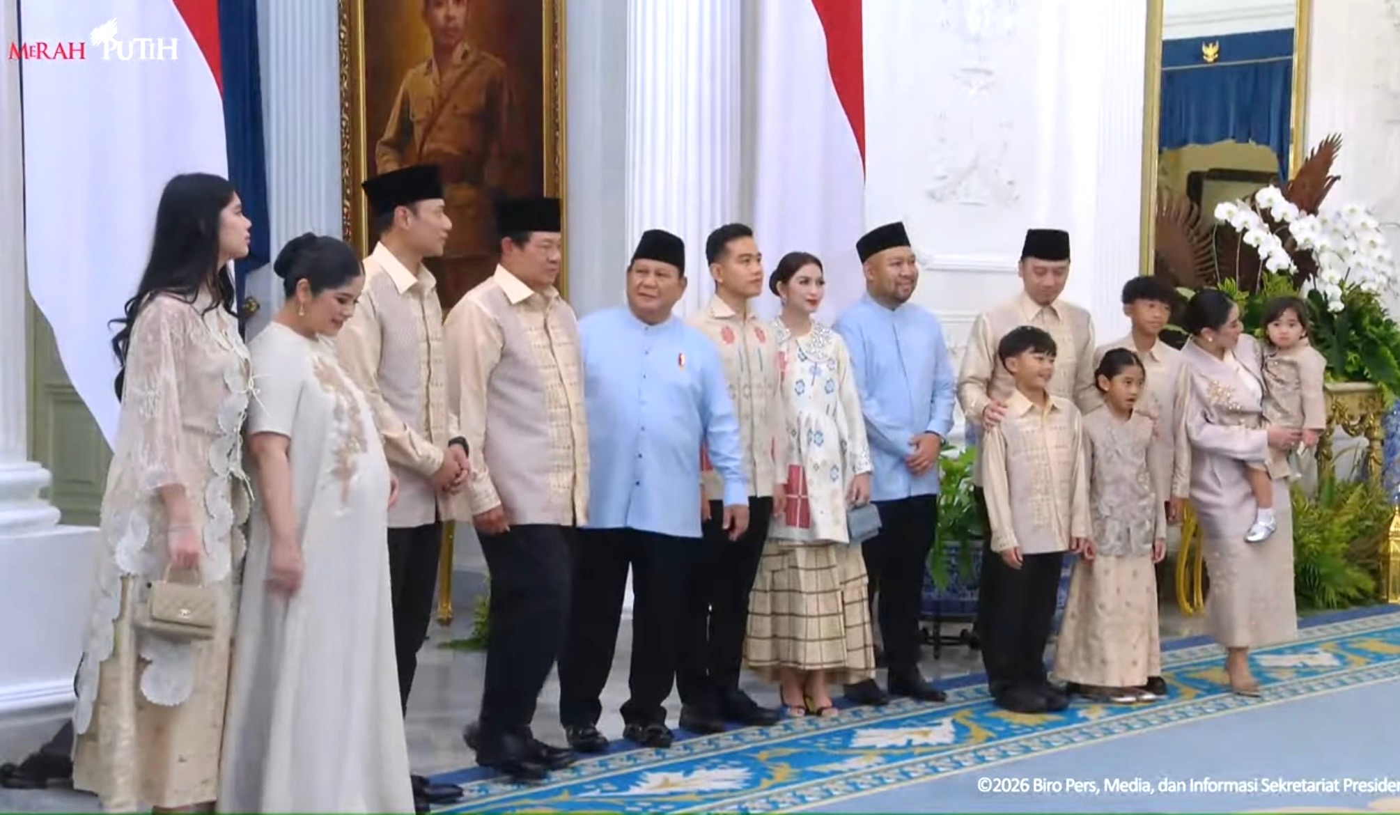 Momen Idulfitri, SBY dan AHY Silaturahmi dengan Prabowo-Gibran di Istana