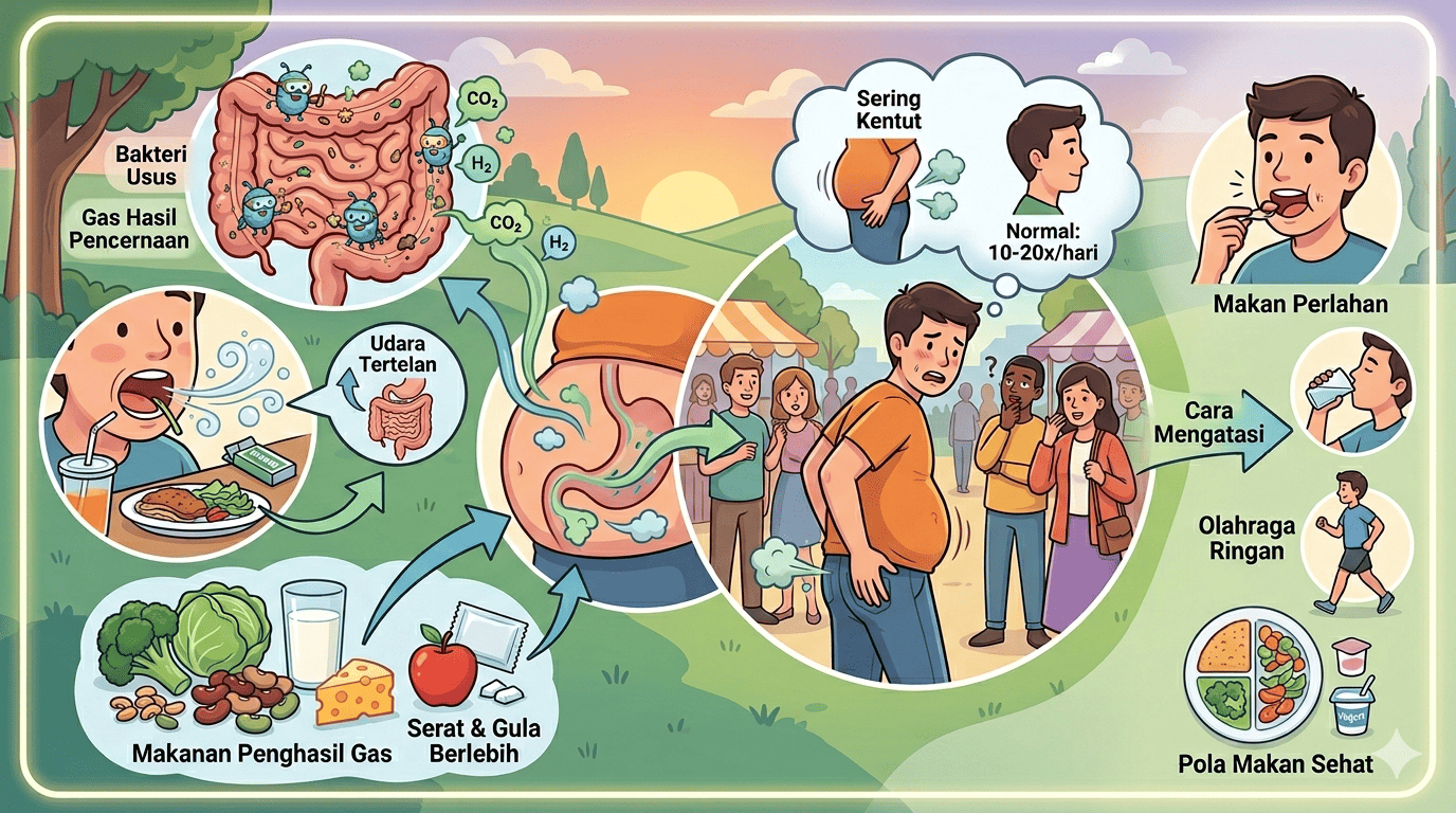 Kenapa Sering Kentut? Ini Penyebab dan Cara Mengatasinya