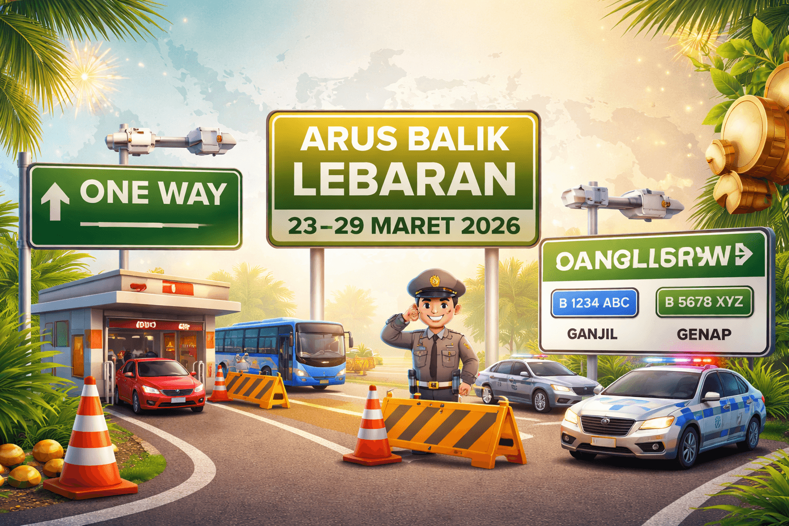 Arus Balik Lebaran 2026: Jadwal One Way, Contraflow, dan Ganjil Genap Lengkap