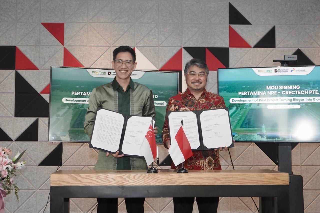 Pertamina NRE Gandeng CRecTech Kembangkan Fasilitas Biogas ke Biometanol di Sei Mangkei