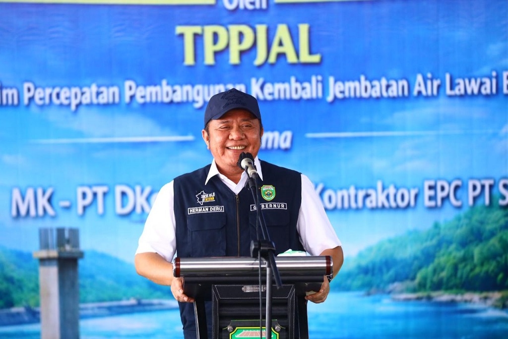 Gubernur Herman Deru Resmikan Pembangunan Kembali Jembatan Air Lawai B, Apresiasi Kekompakan Pengusaha dan Pemkab Lahat