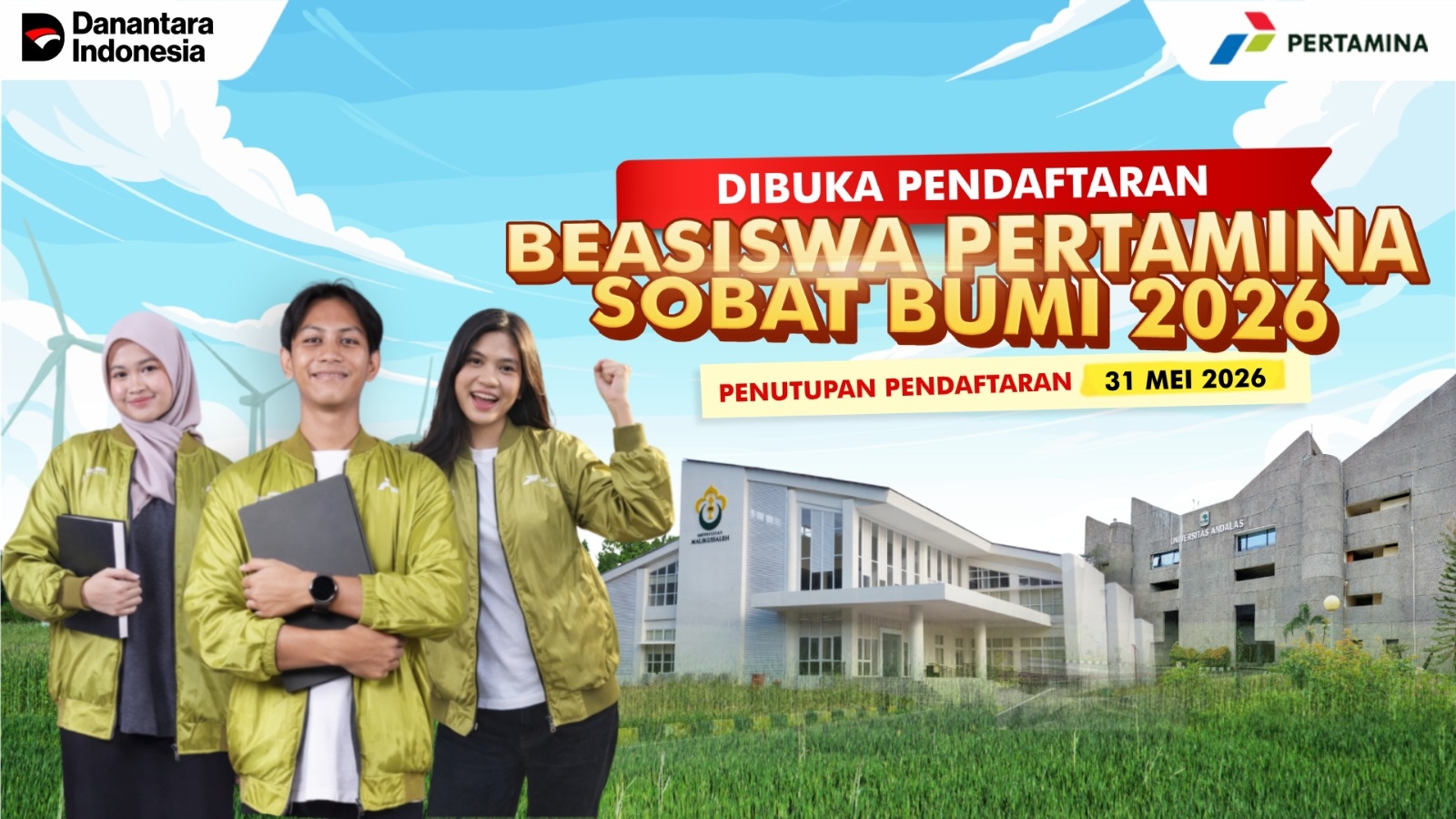 Beasiswa Pertamina Sobat Bumi 2026 Dibuka, Mahasiswa Bisa Dapat Bantuan UKT dan Biaya Hidup