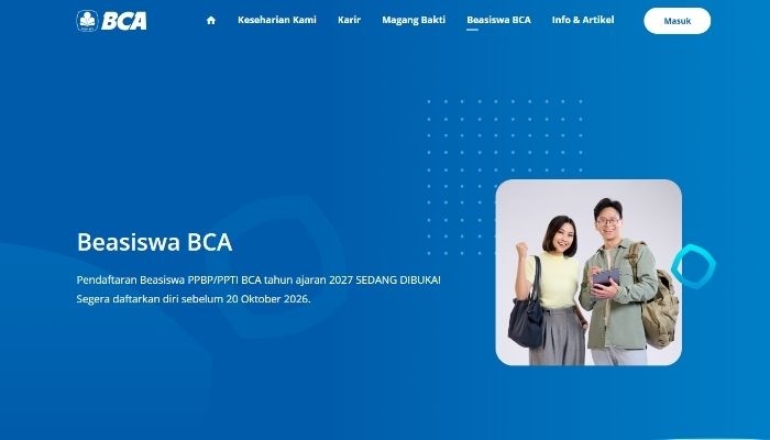 Buruan Daftar! Beasiswa PPBP dan PPTI BCA 2027 Dibuka hingga 20 Oktober