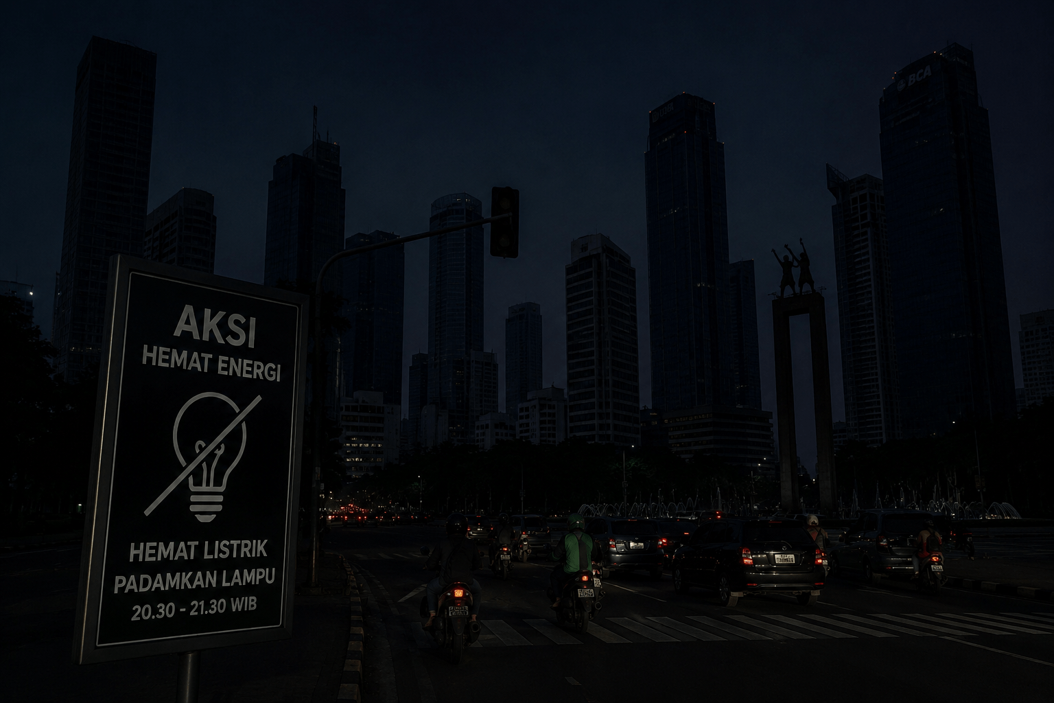 Pemprov DKI Pangkas Emisi 60 Ton Karbon Lewat Aksi Padam Lampu 60 Menit