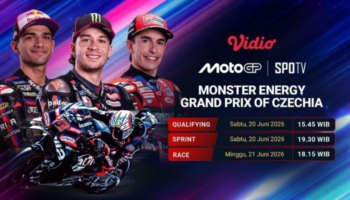 Link Live Streaming MotoGP Monster Energy Grand Prix of Czechia 2026 di Sirkuit Brno