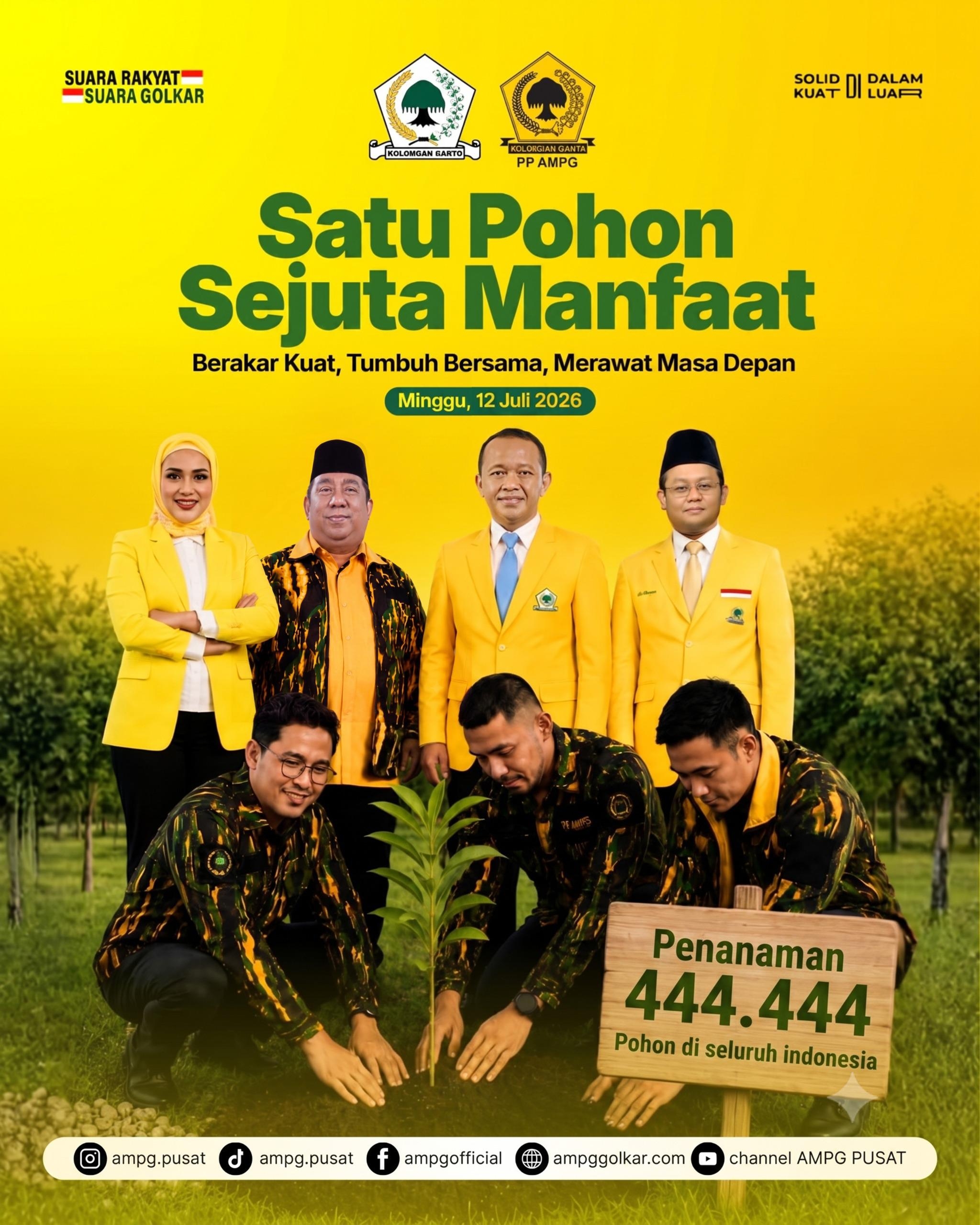 AMPG Gelar Gerakan Nasional Penanaman Simbolis 444.444 Pohon di Seluruh Indonesia