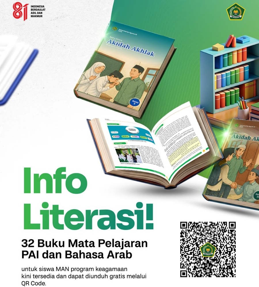 Kemenag Sediakan 90 Buku PAI dan Bahasa Arab untuk Jenjang MI Sampai MA, Bisa Diunduh di Sini