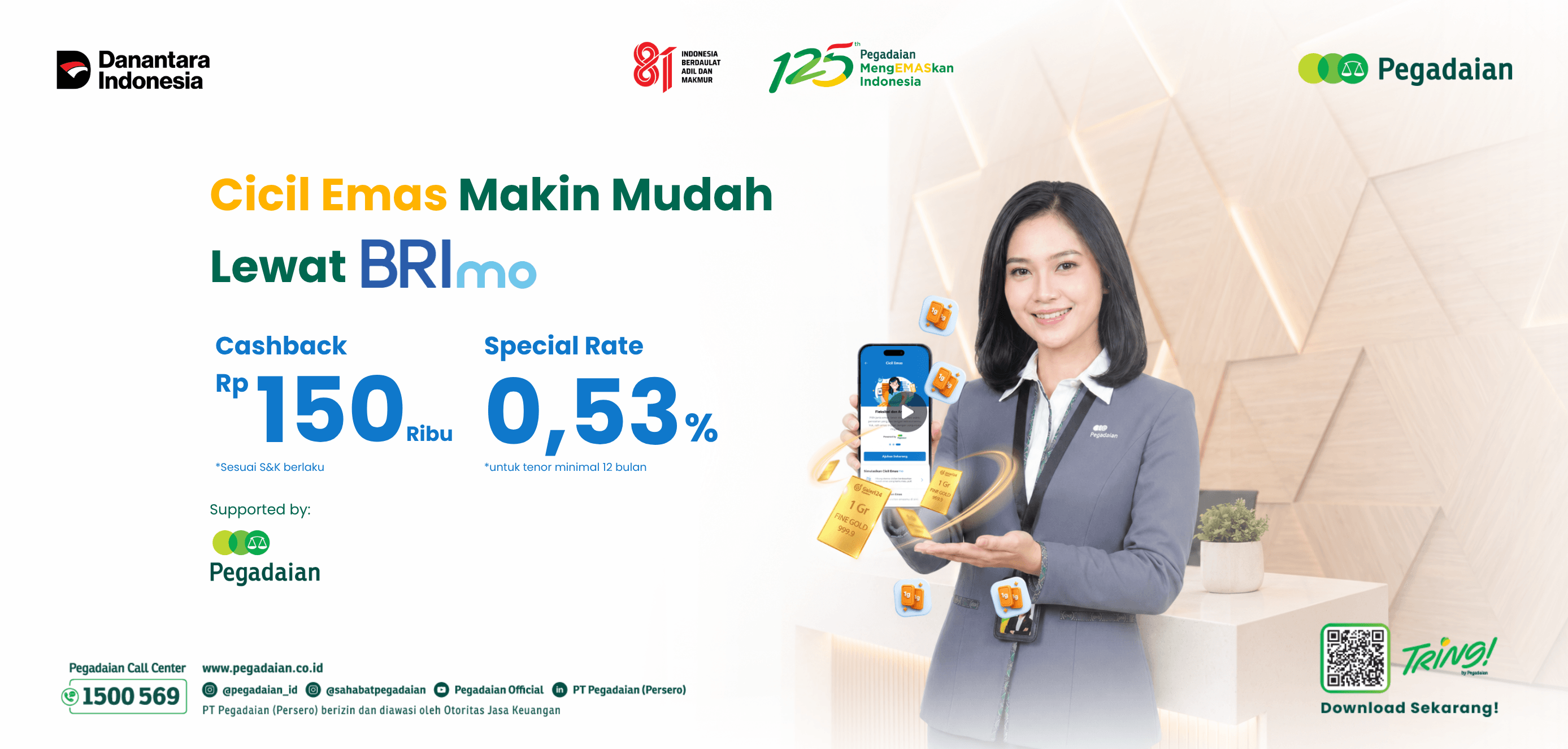 BRI Buka Akses Cicil Emas Lewat BRImo, Ini Promonya