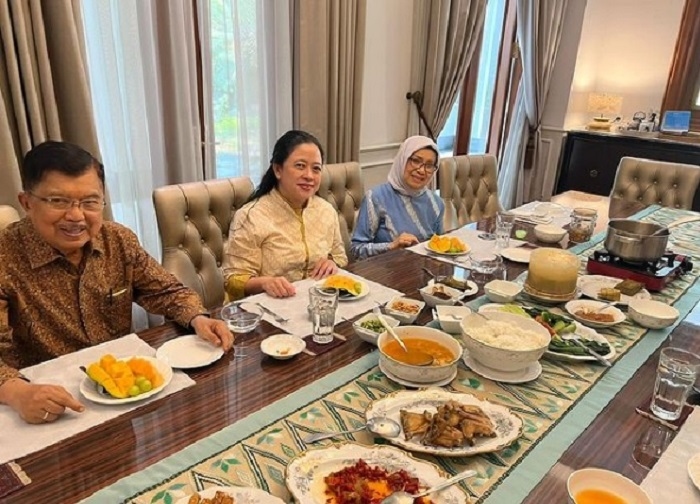  Puan Kunjungi Rumah JK Atas Undangan Mufidah Kalla, Santap Coto Makassar