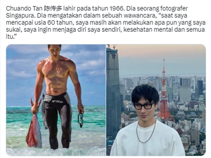 Chuando Tan, Model Singapura Awet Muda Meski Usia Hampir Kepala Enam