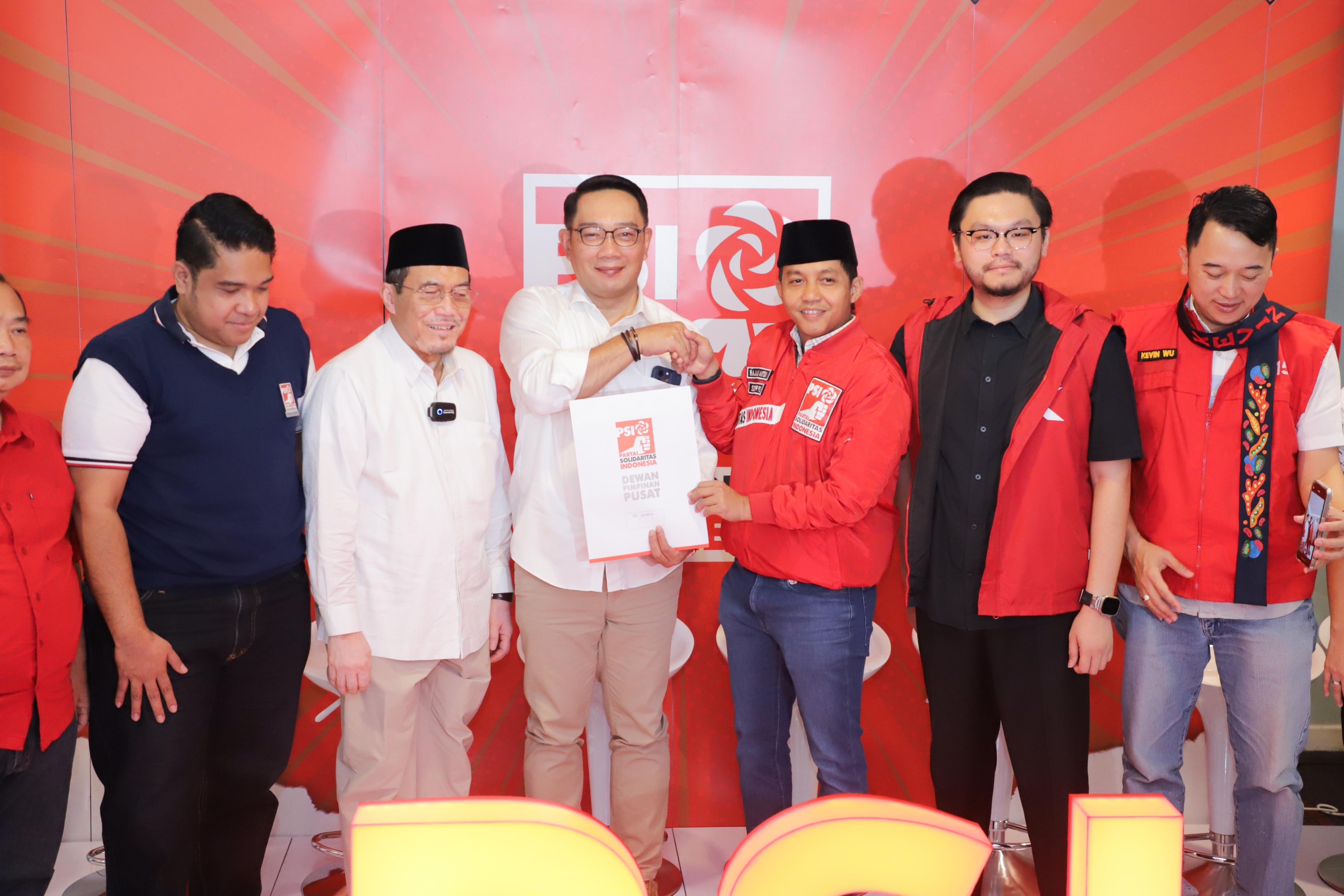PSI Resmi Dukung Ridwan Kamil dan Suswono untuk Pilgub DKI Jakarta 2024
