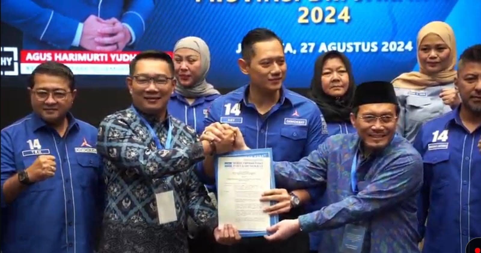 Demokrat Resmi Dukung Ridwan Kamil-Suswono di Pilkada Jakarta