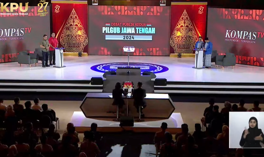 Debat Kedua Pilgub Jateng: KPU Perkenalkan Aturan Baru, Cawagub Diberi Kesempatan Bantu Jawab