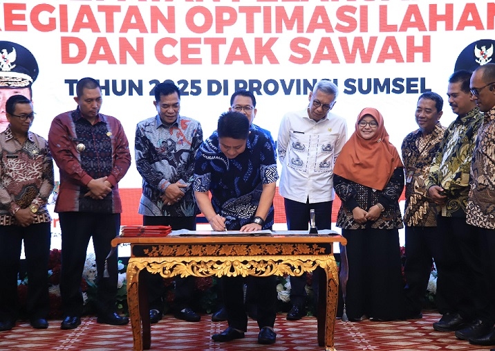 Gubernur Herman Deru dan Staf Ahli Menteri Bidang Investigasi Pertanian Kementan Gelar Rakor Percepatan Pelaksanaan Opla dan Cetak Sawah Baru