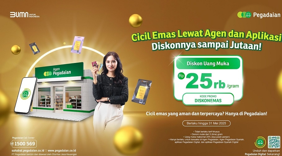 Cicil Emas di Pegadaian, Dapatkan Diskon hingga Jutaan Rupiah