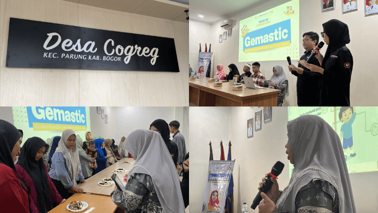 Mahasiswa Sekolah Vokasi IPB University Sosialisasikan Pencegahan Stunting Melalui Kegiatan Gemastic di Desa Cogreg