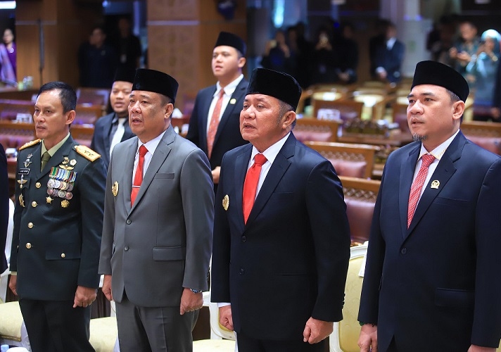 Gubernur Herman Deru dan Wagub Cik Ujang Khidmat Ikuti Pidato Kenegaraan Presiden Prabowo