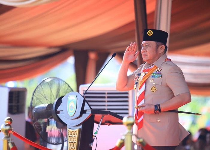 HUT ke-64 Gerakan Pramuka, Gubernur Herman Deru: Pramuka Harus Jadi Garda Depan Perkuat Ketahanan Bangsa