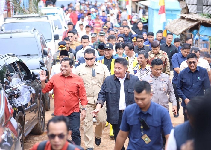 Gubernur Herman Deru Resmikan Groundbreaking Pembangunan Jembatan Tanah Kering Baru yang Viral di Pulau Rimau