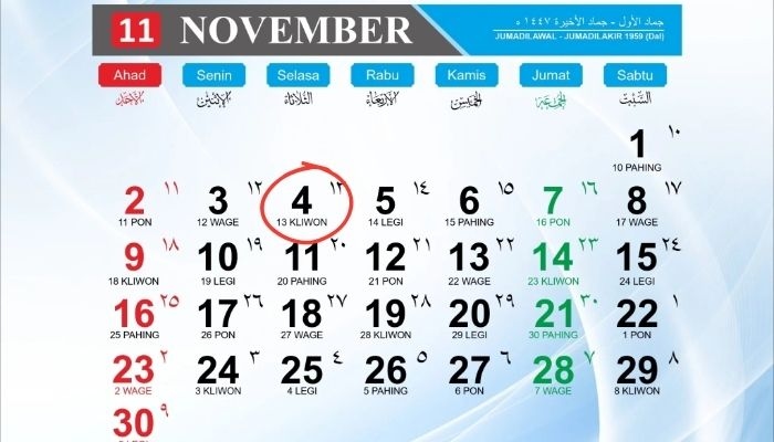 Kalender Jawa 4 November 2025: Selasa Kliwon Hari Keramat Penuh Daya Pikat!