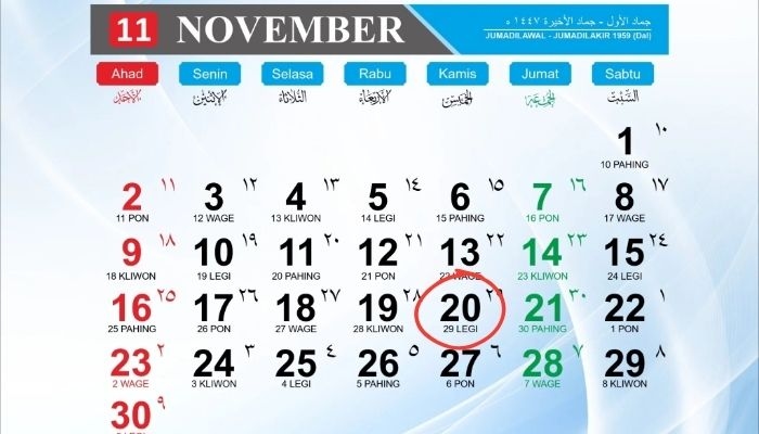 Kalender Jawa 20 November 2025: Weton Kamis Legi, Benarkah Pembawa Rezeki?