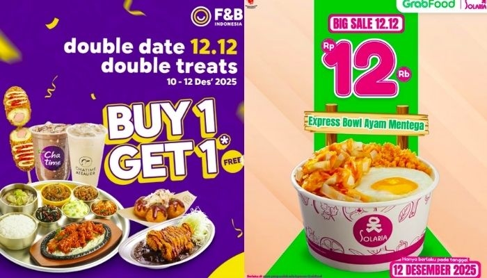 Daftar Promo Makanan dan Minuman 12.12 Hari Ini, Ada Diskon Spesial Buat Kamu!