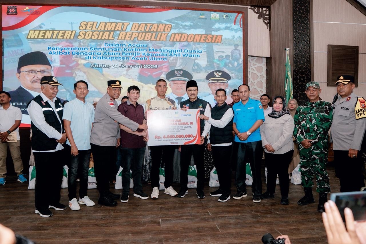 Kemensos Salurkan Santunan Rp4 Miliar untuk Ahli Waris Korban Meninggal Bencana Banjir di Aceh