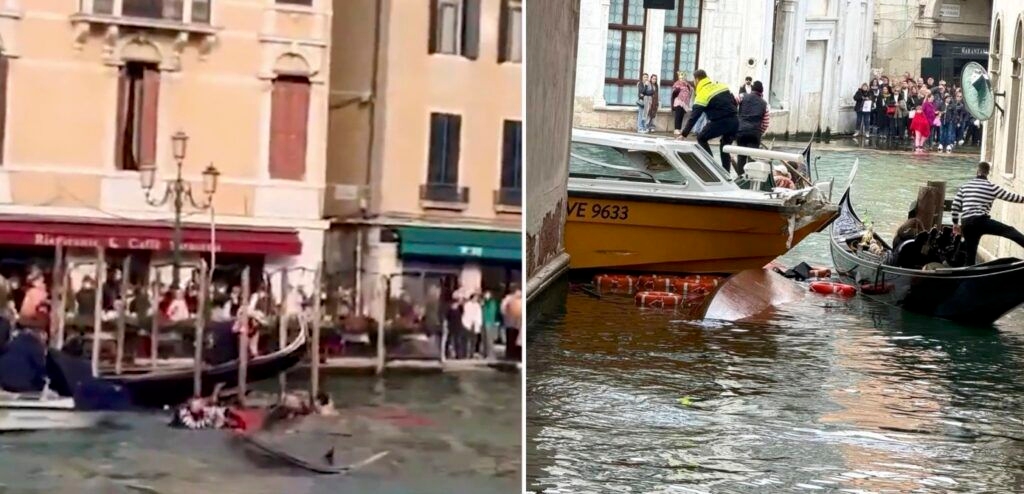 Feri Hilang Kendali Tabrak Dua Gondola di Venesia, Wisatawan Tercebur ke Grand Canal
