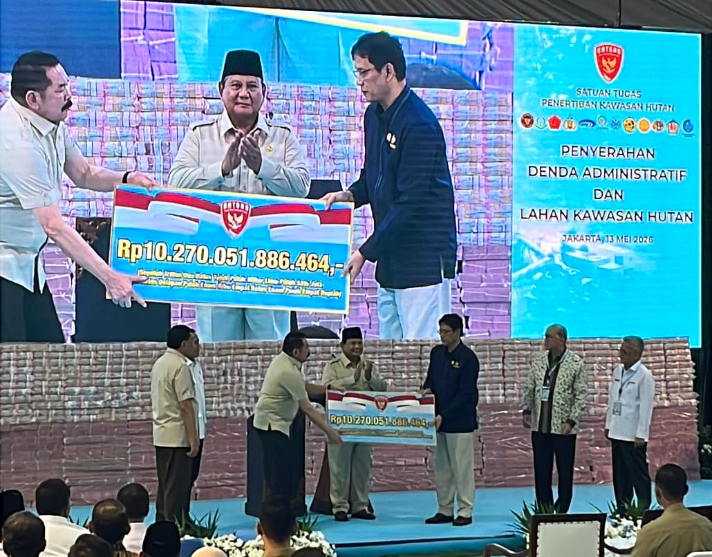 Presiden Prabowo Saksikan Penyerahan Denda Administratif Rp10,2 Triliun Hasil Kerja Satgas PKH