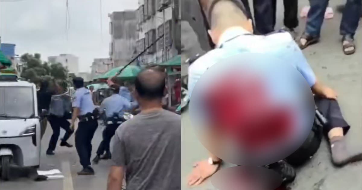Pria Mengamuk di Pasar China, 5 Polisi dan 2 Warga Terluka Ditikam