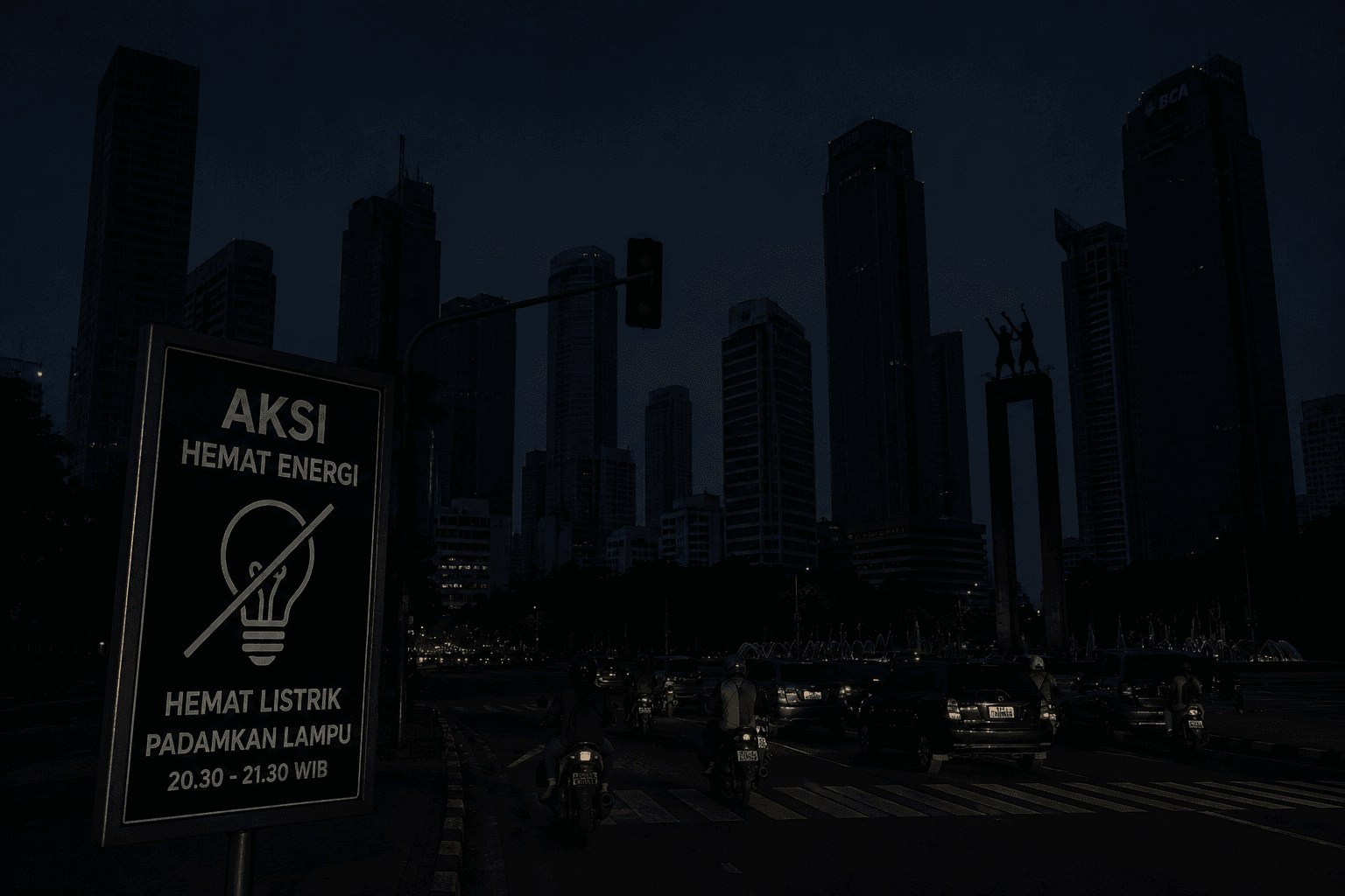 Pemprov DKI Pangkas Emisi 60 Ton Karbon Lewat Aksi Padam Lampu 60 Menit