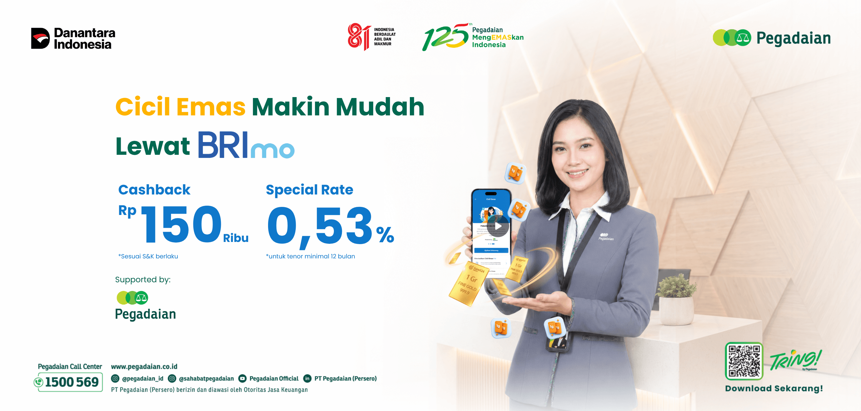 BRI Buka Akses Cicil Emas Lewat BRImo, Ini Promonya