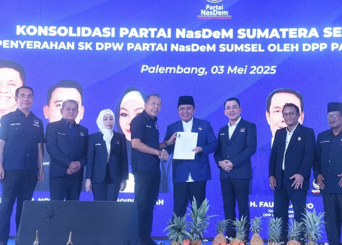 Kantongi SK DPP, Herman Deru Kembali Nahkodai DPW Partai Nasdem Sumsel Periode 2025-2029