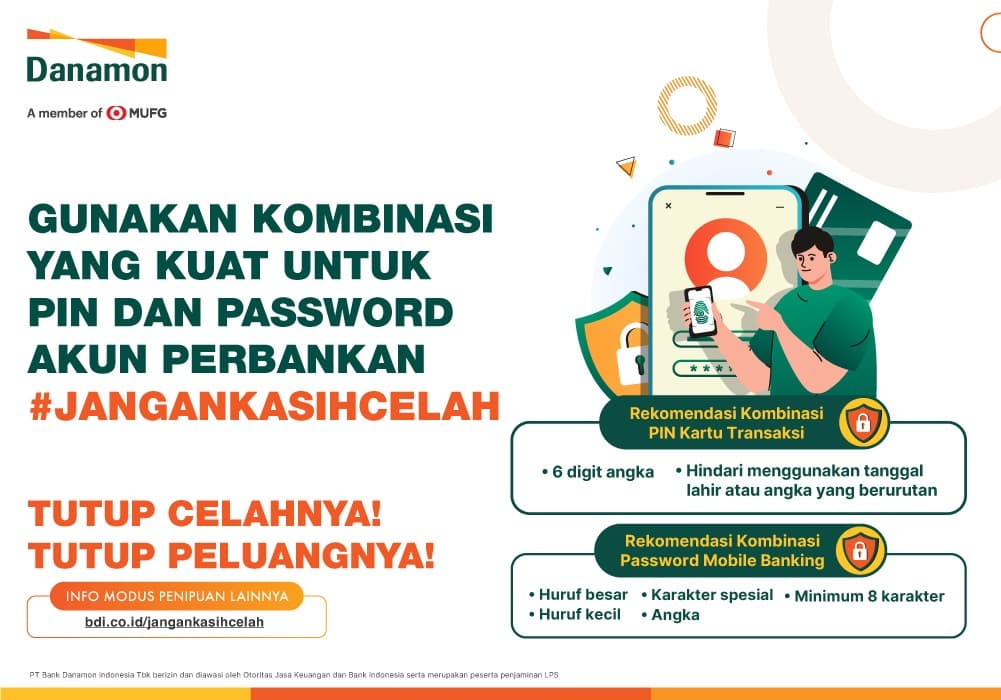 Cegah Kejahatan Digital, Danamon Bagikan Tips Kelola PIN dan Password