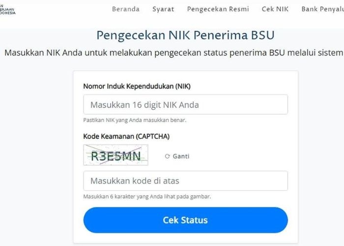 Cara Cek Penerima BSU Kemnaker 2026 Pakai NIK, Begini Status Link Resminya