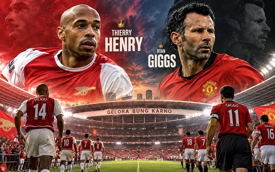Thierry Henry dan Ryan Giggs Bakal Duel di GBK, United Legends Tantang North London Legends