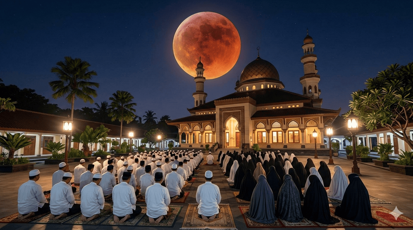 Tata Cara dan Niat Sholat Gerhana Bulan: Panduan Lengkap Khusuf 3 Maret 2026