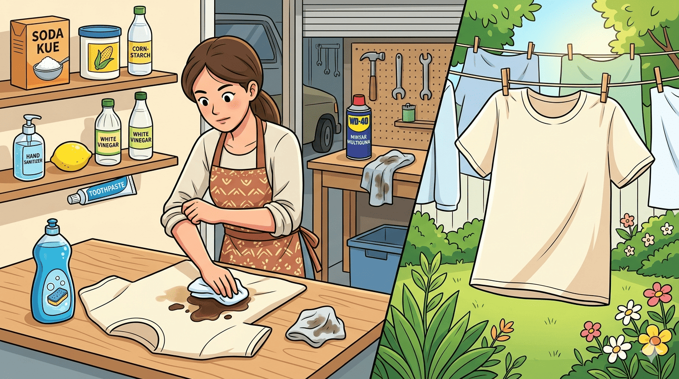 Cara Menghilangkan Noda Oli di Baju: 13 Metode Ampuh dan Cepat