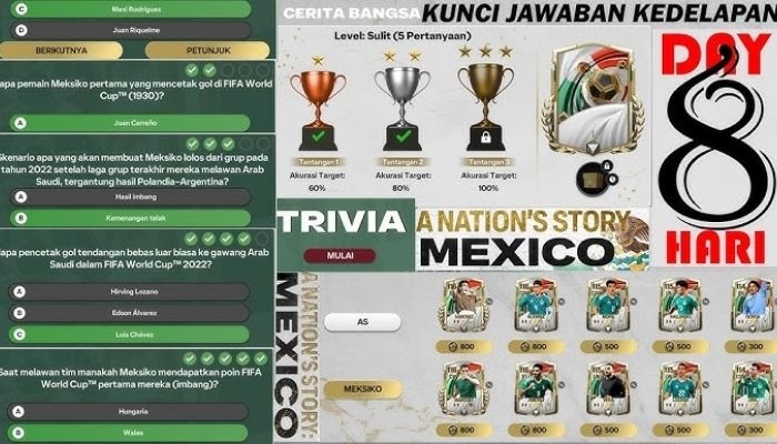 Kunci Jawaban Cerita Bangsa FC Mobile Meksiko Hari 1–7, Dijamin Dapat Reward