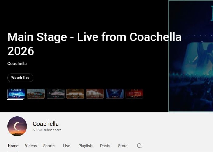 Link Live Streaming Coachella 2026 Resmi di YouTube: Nonton Gratis dari Rumah!