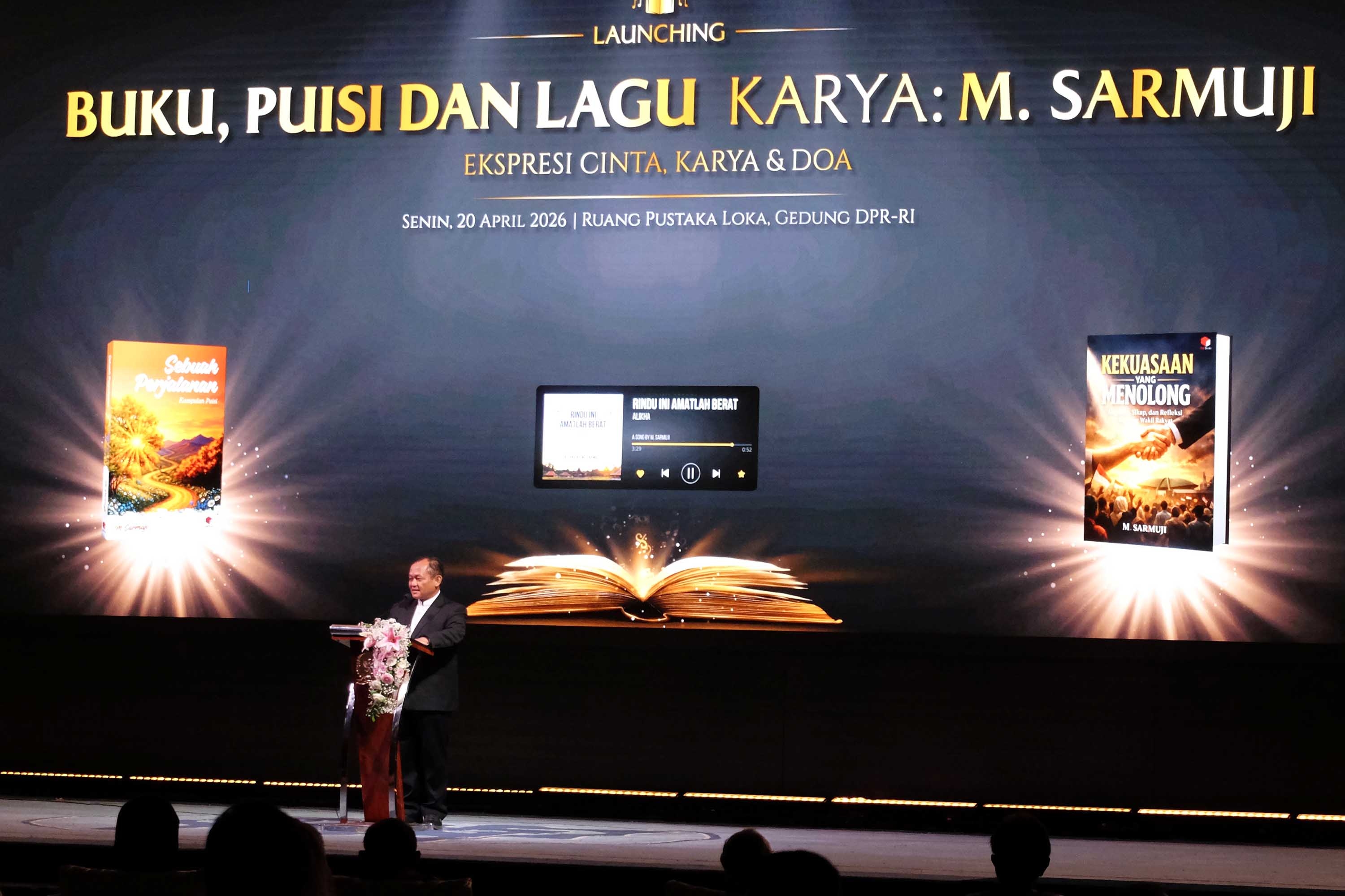 Sekjen Golkar M Sarmuji Launching Buku, Puisi dan Lagu