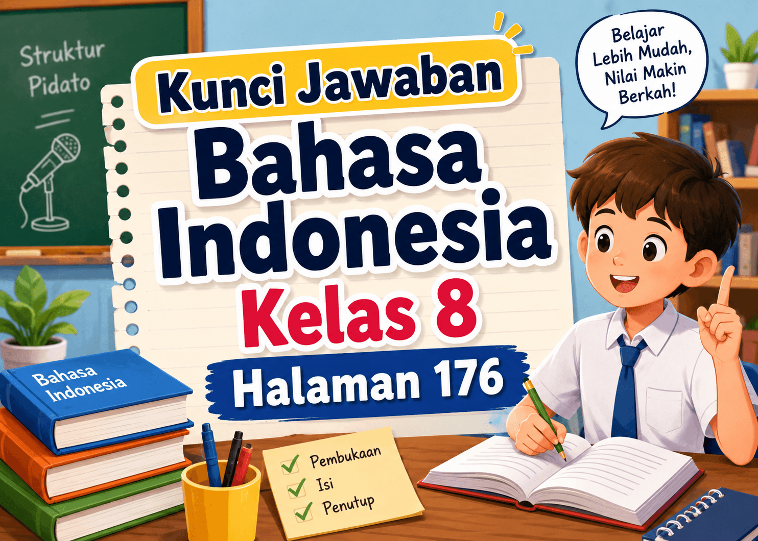 Kunci Jawaban Bahasa Indonesia Kelas 8 Halaman 176: Struktur Pidato Lengkap dari Pembuka hingga Penutup