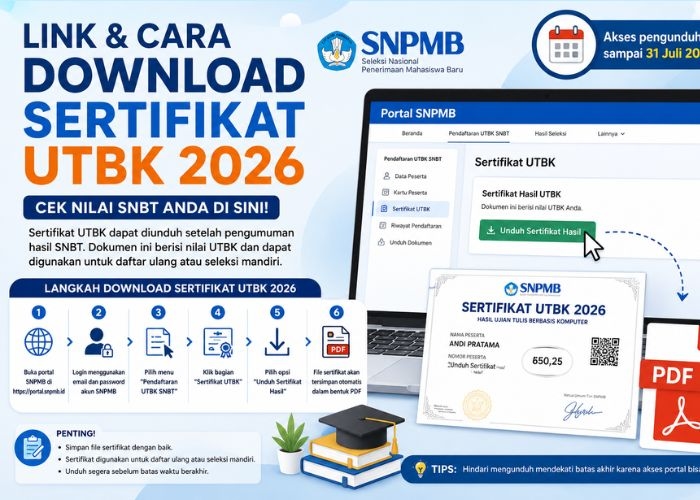 Link dan Cara Download Sertifikat UTBK 2026: Cek Nilai SNBT Anda di Sini!