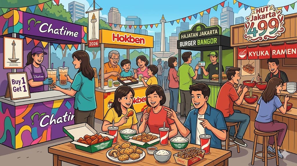 13 Promo Makanan HUT Jakarta 2026 Terbaik: Makan Enak, Hemat Maksimal di Ulang Tahun ke-499
