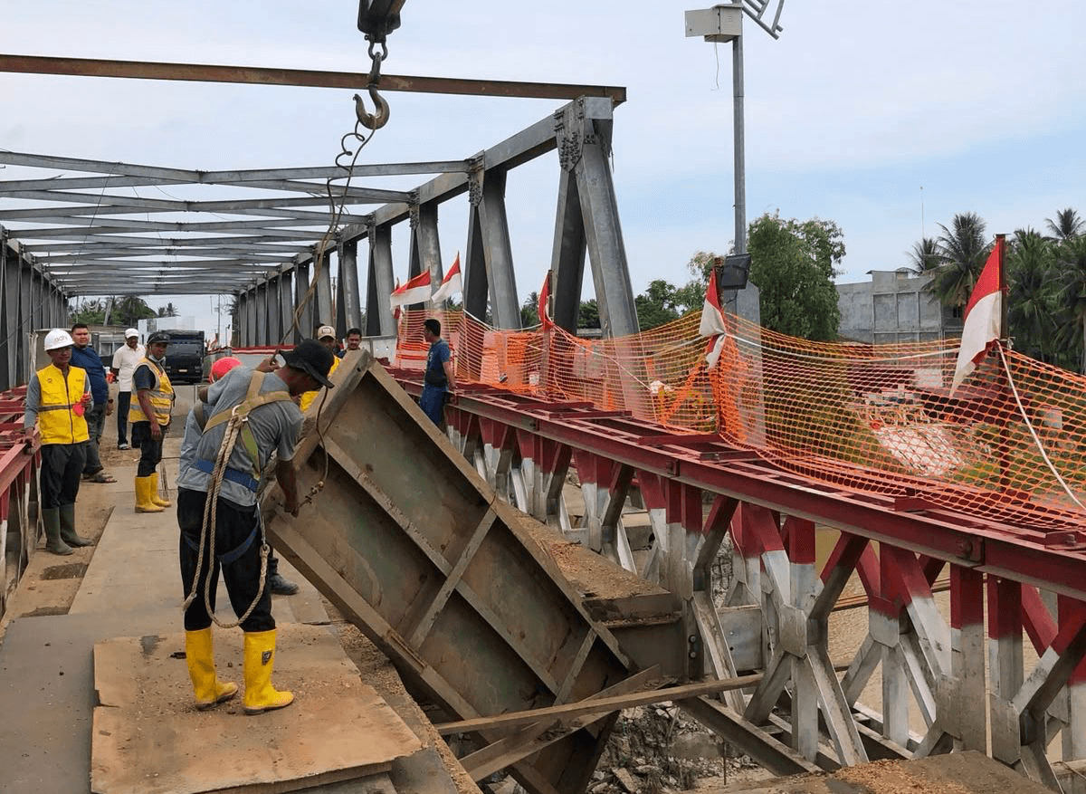 Kementerian PU Percepat Perbaikan Jembatan Bailey di Bireuen, Arus Dialihkan