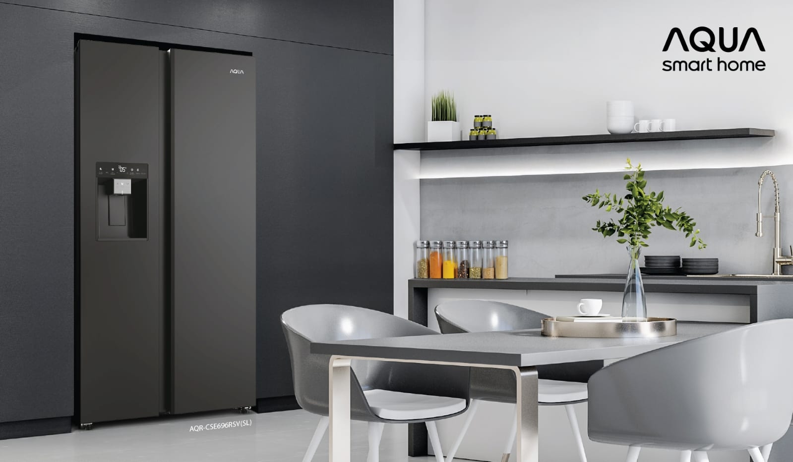 Kulkas Pintar AQUA AQR-CSE696RSV(SL) Hadirkan Sensasi Smart Living di Dapur Modern