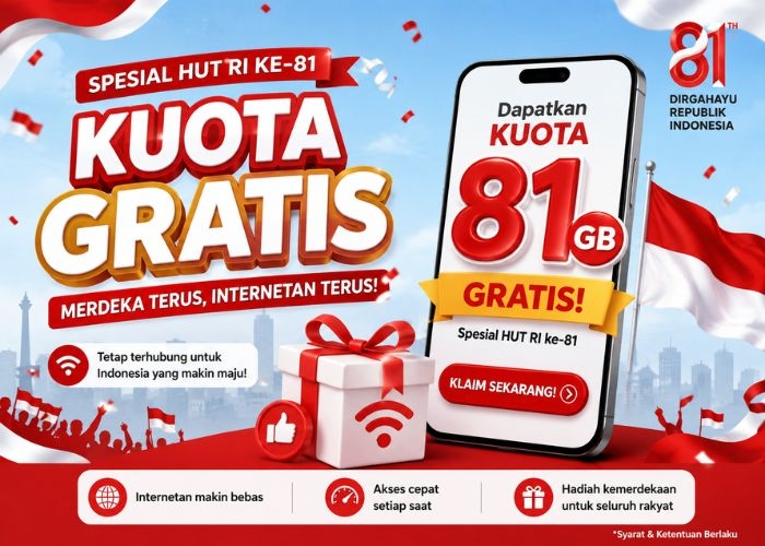 Kuota Gratis 81 GB HUT ke-81 RI Viral di WhatsApp, Ini Faktanya