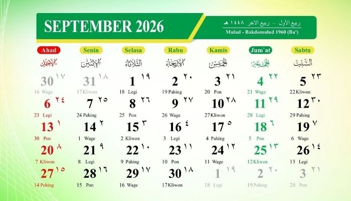 September 2026 Apakah Ada Tanggal Merah dan Cuti Bersama? Cek Kalender 2026 dan Daftar Hari Penting