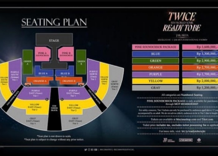 Harga Tiket Dan Seating Plan Konser Twice Di Indonesia